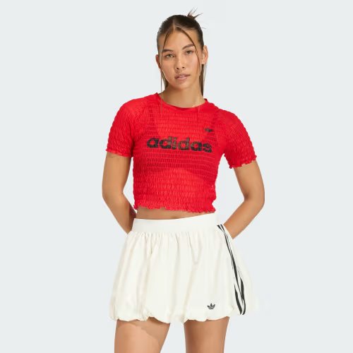 Camiseta Smocked Tee Adidas Rojo KE3432